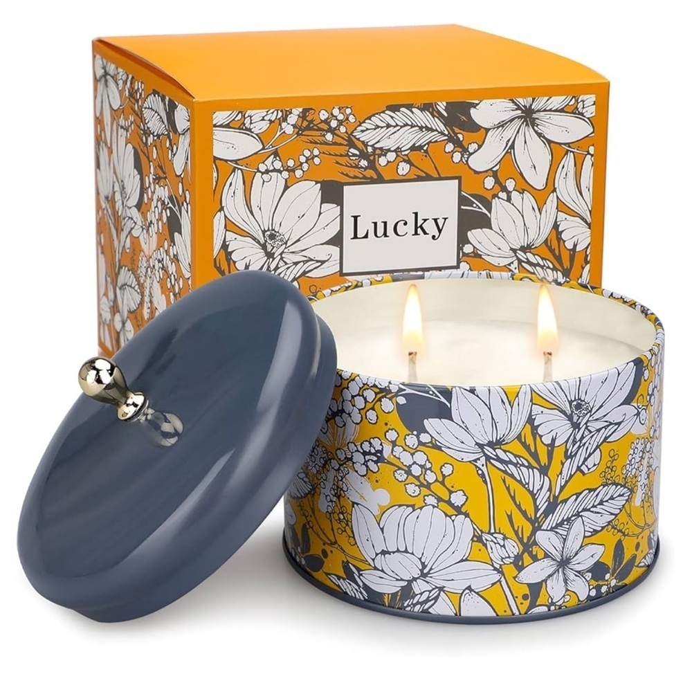 Lucky orange and bergamot candle NIB